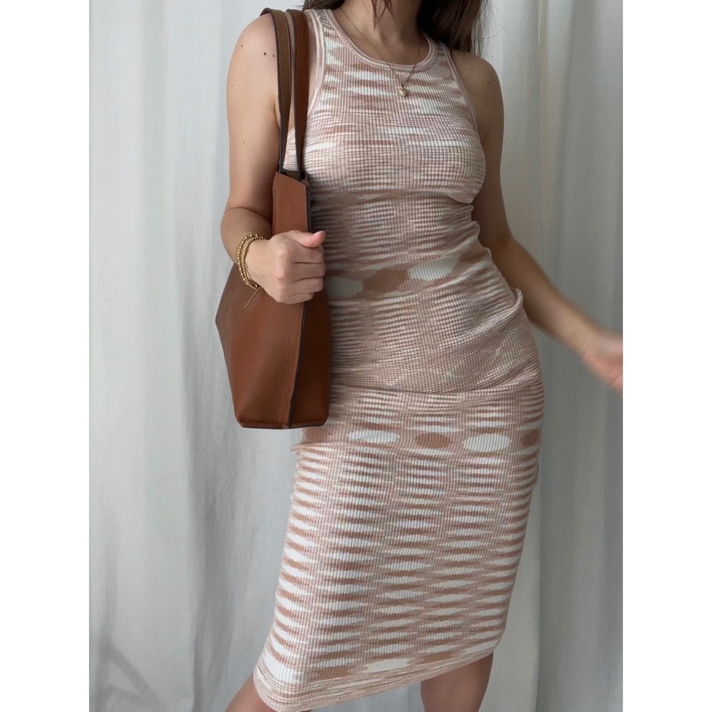 NWT Ribbed Tie-Dye Fitted Midi Dress | Medium - Picture 2 of 8